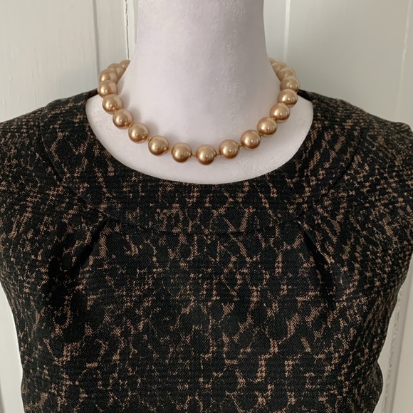 TAHARI SLEEVELESS DRESS BLACK AND BROWN - Picture 3 of 10